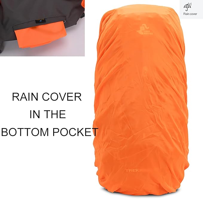 Bseash 60L Hiking Camping Backpack with Rain Cover, Waterproof Large Capacity Outdoor Sport Travel