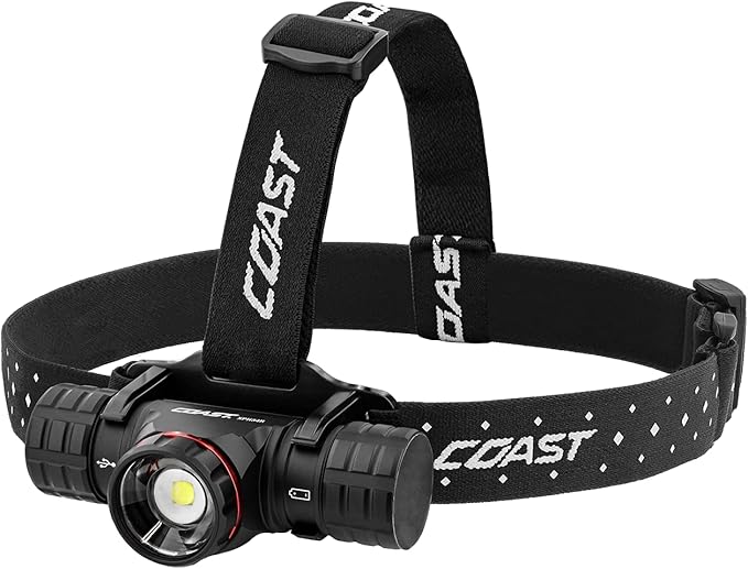 Coast® XPH34R 2075 Lumen USB-C Rechargeable-Dual Power LED Headlamp withPURE Beam® Twist Focus??and