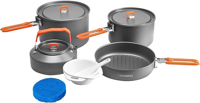 Fire-Maple Feast 4 Piece Camping Cookware Cookware Cookware Kit Outdoor Cookware Set with Pots