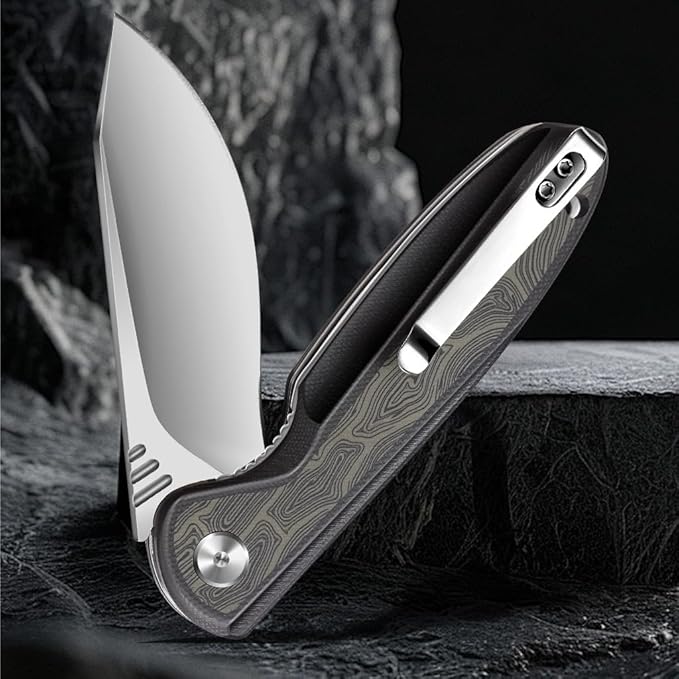 ioko Folding knife D2 blade material, G10 two-color handle, suitable for men and women outdoor