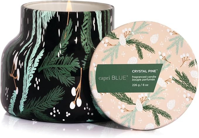 Capri Blue Pattern Play Signature Holiday Candle - Luxury Holiday Scented Candle for Home- Long