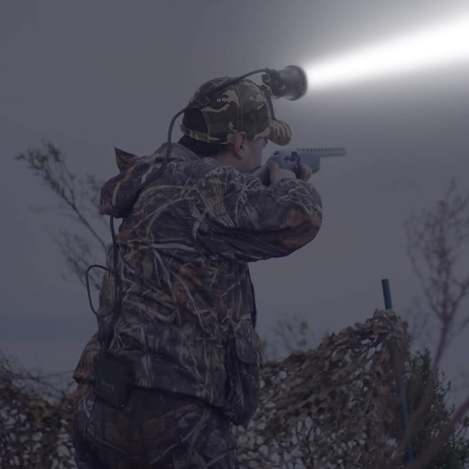10W LED Coon Hunting Lights for Predator Coyote Hog, 55000 LUX Super Bright Hunting Headlamp