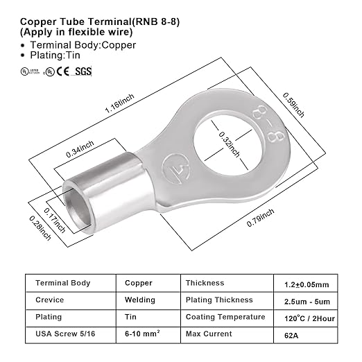 iGreely 10 Gauge Wire Tinned Copper Tray Cable - Connect Charge Controller and Battery for Solar