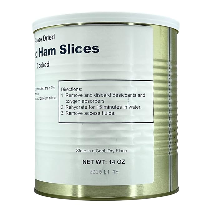 Freeze Dried Cooked Smoked Ham Slices , Jarred and Packed Emergency Food Supply | Hunting