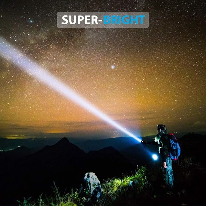 iToncs Rechargeable Flashlight, Pocket-Sized Torch with Super Bright High Lumens LED, Water
