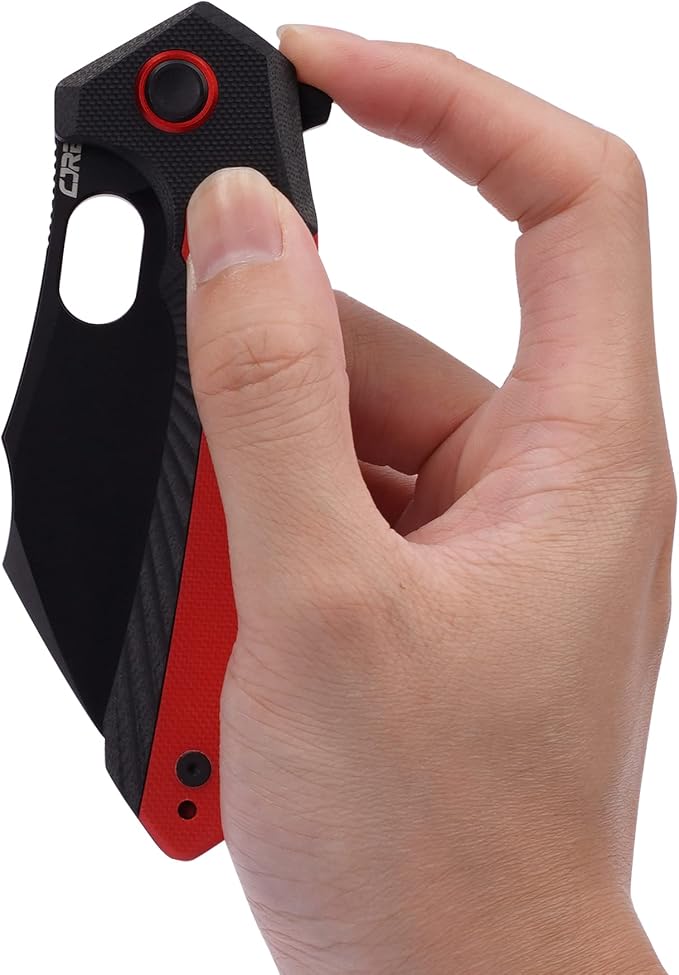 CJRB Folding Pocket Knife Caldera (J1923) AR-RPM9 Powder Steel Red G10 Handle for Men EDC Camping