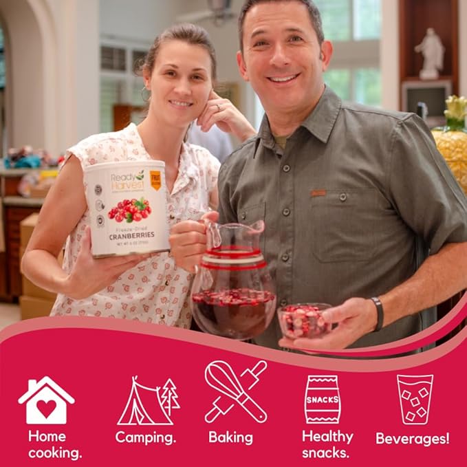 Ready Harvest Dehydrated Food - Cranberries | Dried Fruit | Emergency Snacks | #10 Can | 25-Year