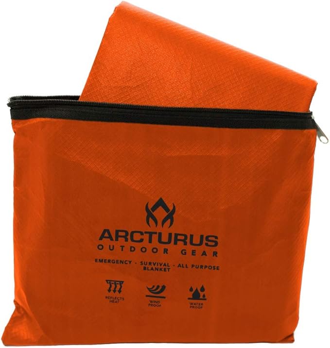 Arcturus Insulated Tarp, Reusable Heavy Duty Thermal Survival Blanket ??60x82in, Reflects 90% Body