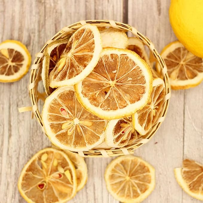 Mkostlich Dried Lemon Slices Bulk, Sour Sweet and Refreshing Citrus Fruit Tea, Natural Dehydrated