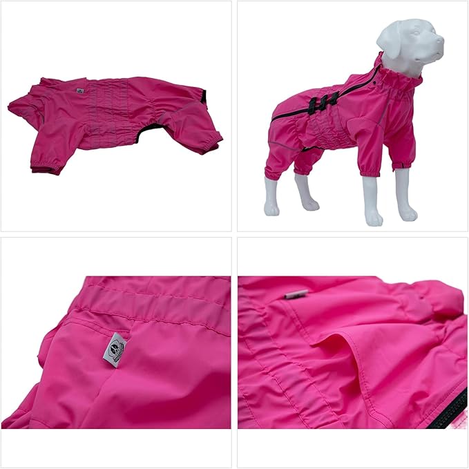 Dogs Waterproof Jacket, Lightweight Waterproof Jacket Reflective Safety Dog Raincoat Windproof