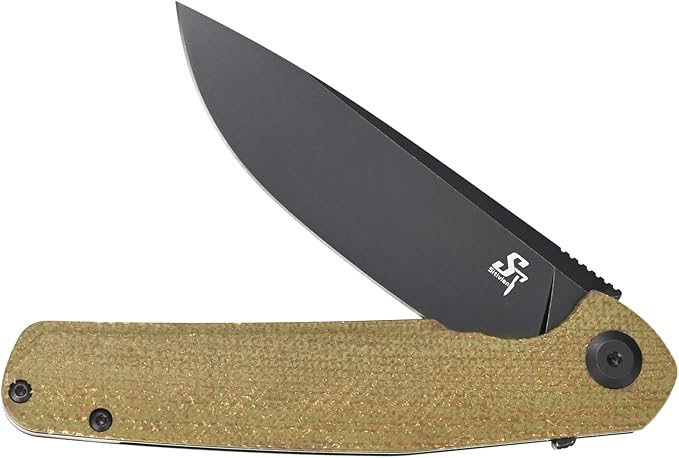 Sitivien ST102 Folding Knife, D2 Steel Blade+Micarta Handle EDC Tool Knife for Outdoor, Camping