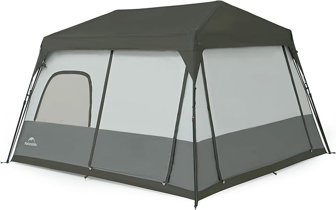 Naturehike Cape 4/6/8 Person Camping Tent, 60S Easy Setup Instant Tent Pop up Tent, Waterproof