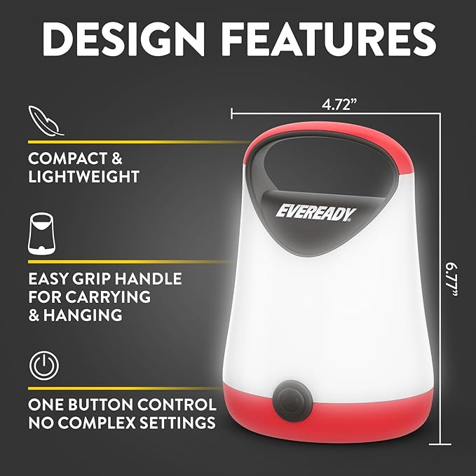 Eveready LED Camping Lantern X-250 (2-Pack), Super Bright Tent Lights, Rugged Water Resistant LED