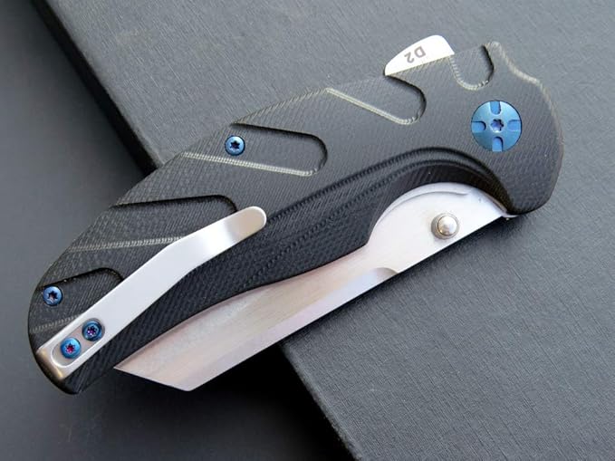 Eafengrow EF932 Pocket Knife G10 Handle D2 Steel Blade Knife with Ball Bearing Safe Open Flipper