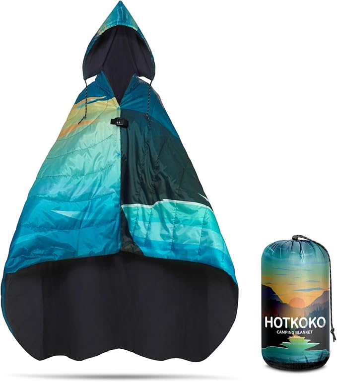 Waterproof Stadium Blanket, Fleece Camping Blanket Wearable Soft Warm Camp Blanket for Outdoor