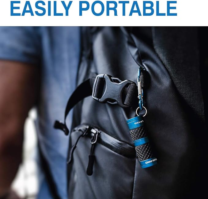LUXPRO 40 Lumen Keychain Focus Mini LED Flashlight - Features Aircraft-Grade Aluminum and Rubber