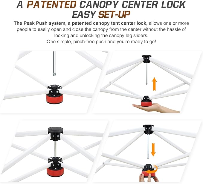 EAGLE PEAK 8x8 Slant Leg Pop-up Canopy Tent Easy One Person Setup Instant Outdoor Beach Canopy