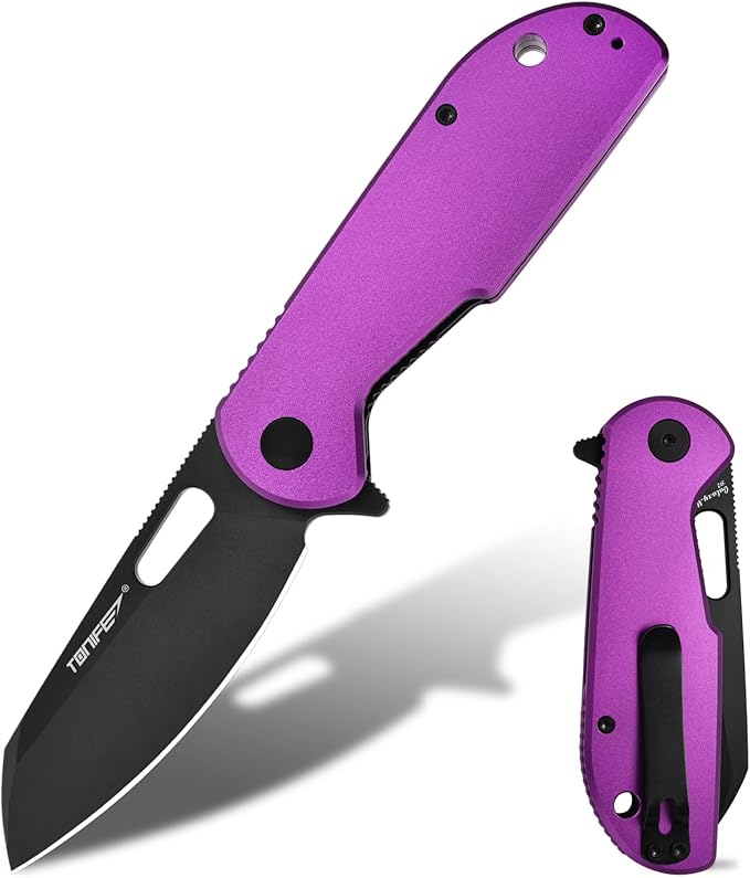 TONIFE Galaxy Mini Folding Knife with D2 Steel Blade and Aluminum Handle, EDC Pocket Tool for