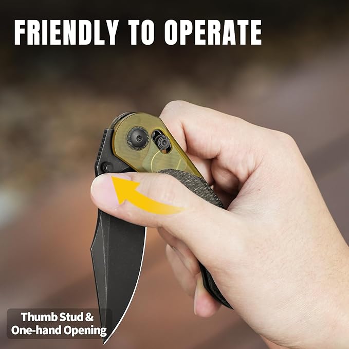 Kizer Mini Mystic Pocket Knife, 3.2" 154CM Blade EDC Hunting Survival Knife with Black Burlap