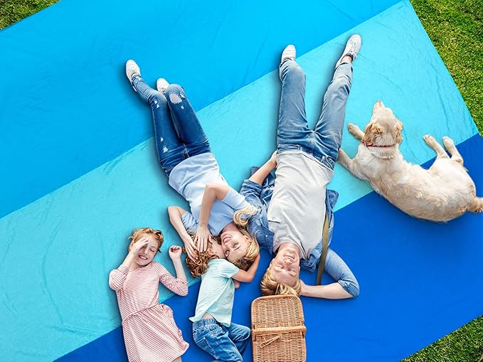 Beach Blanket Waterproof Sandproof Beach Mat 79" X 83"/10'x9'for 2-8 Adults Quick Drying Outdoor