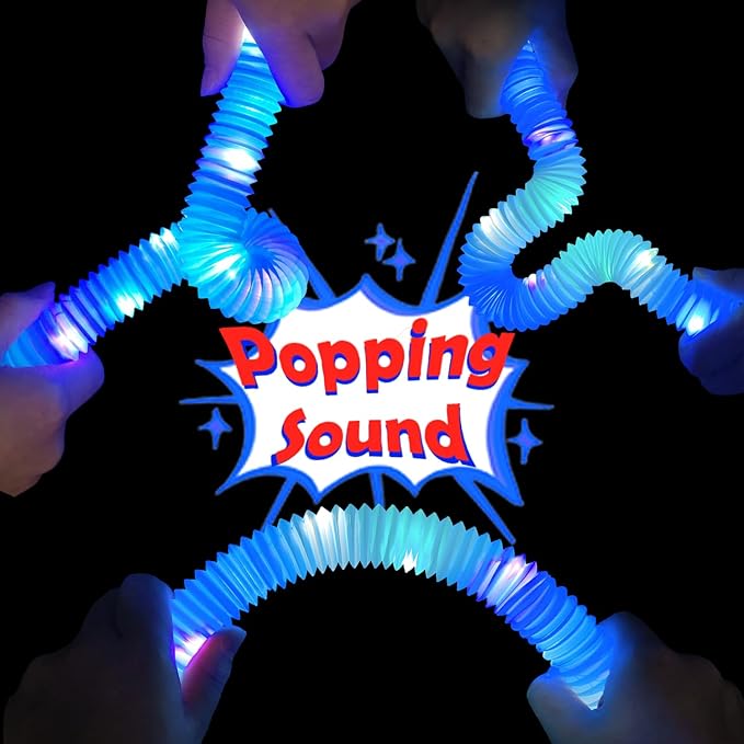 12 PCS Blue Glow Sticks Party Favors for Kids, Light Up Pop Tubes Party Favors for Toddlers