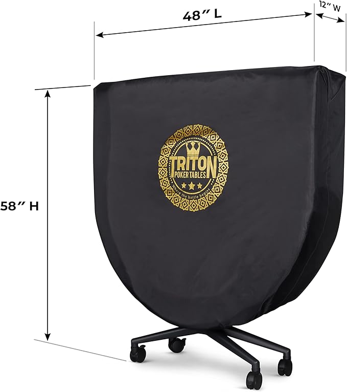 Triton Foldable Poker Table for 10 Players with Poker Chips Set 300- Soft-Padded Armrest