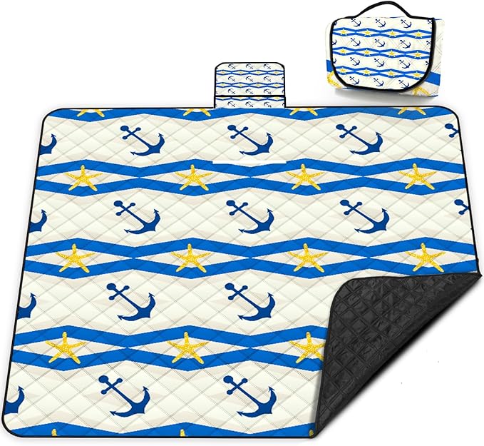 Poedist Extra Large Picnic Blanket Waterproof,80"x 80"Foldable Machine Washable Beach
