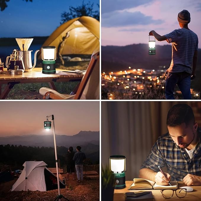 Lepro Camping Lantern, Battery Powered LED with 1500LM, 4 Light Modes, Waterproof Tent Light