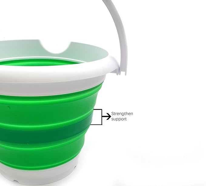 SAMMART 5L / 1.32 Gallon Collapsible Plastic Bucket - Foldable Round Tub - Portable Fishing Water