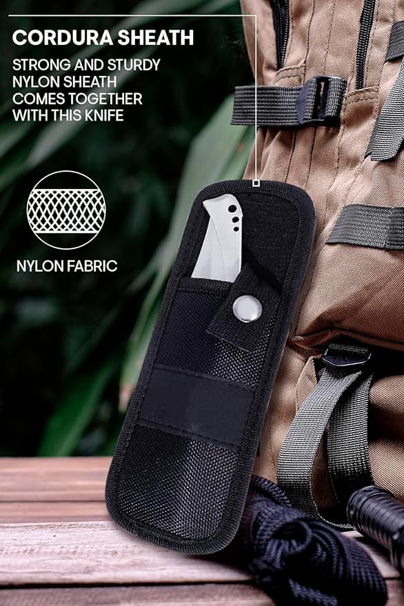 Grand Way Long Blade Folding Knife - Sharp Hunting Hiking Camping Tactical Survival Work Knives for