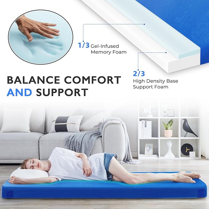 Sleeping Pad for Adults, Comfortable Thick Floor Sleeping Mats for Car Truck Tent with Removable