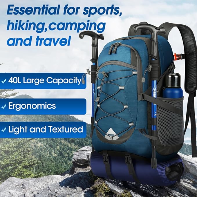 IGOLUMON Hiking Backpack 40L Packable Lightweight Camping Backpack Men Women Waterproof Hiking