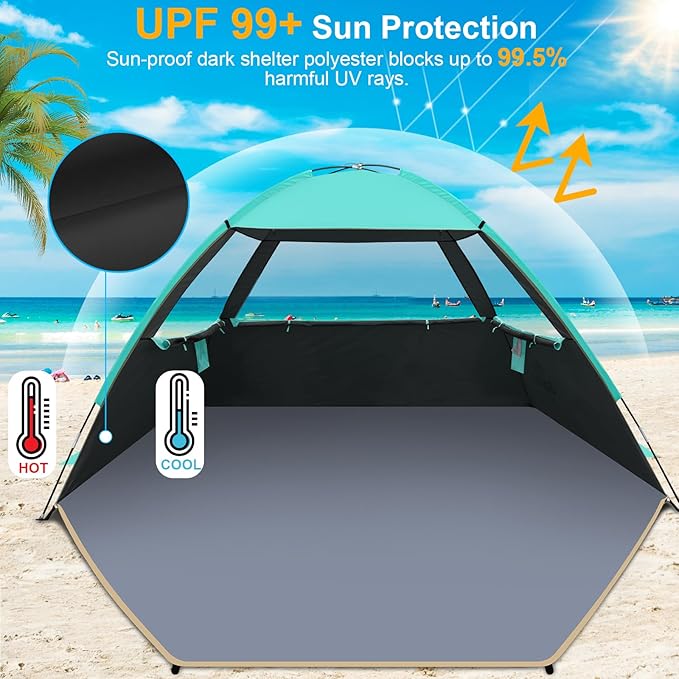 Gorich Beach Tent Sun Shelter for 3/4-5/6-7/8-10 Person with UPF 50ï¼?UV Protection, Lightweight &