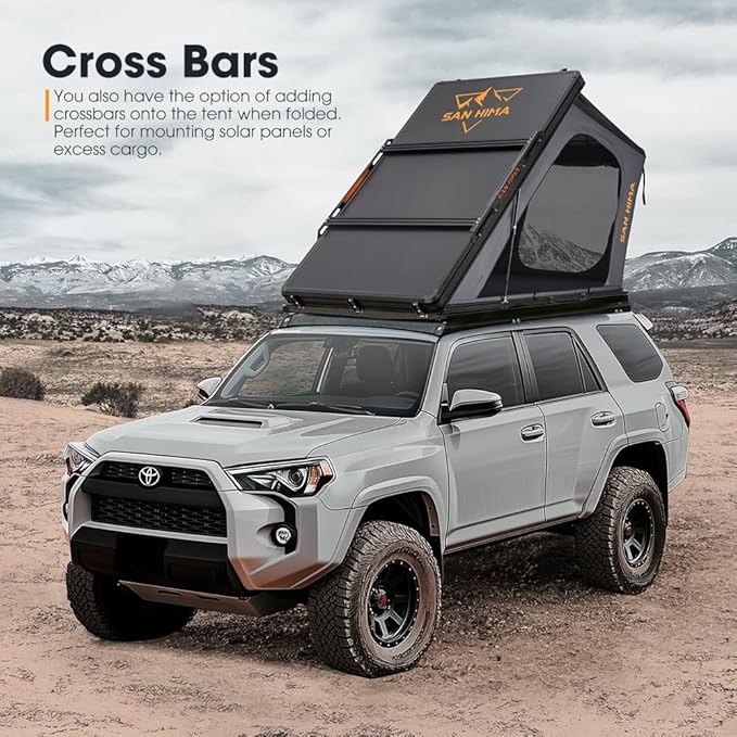Sanhima Rooftop Tent Hard Shell - Hotham Overland Aluminium Roof Top Tent w/Larger Space, LED Strip