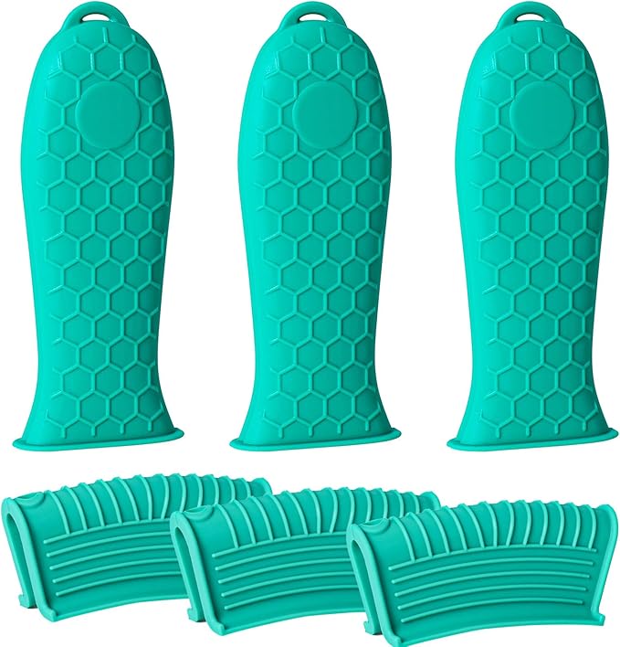Joyhalo Cast Iron Skillet Handle Covers, 6 Pack Heat Resistant, Silicone Pot Handle Sleeve Covers