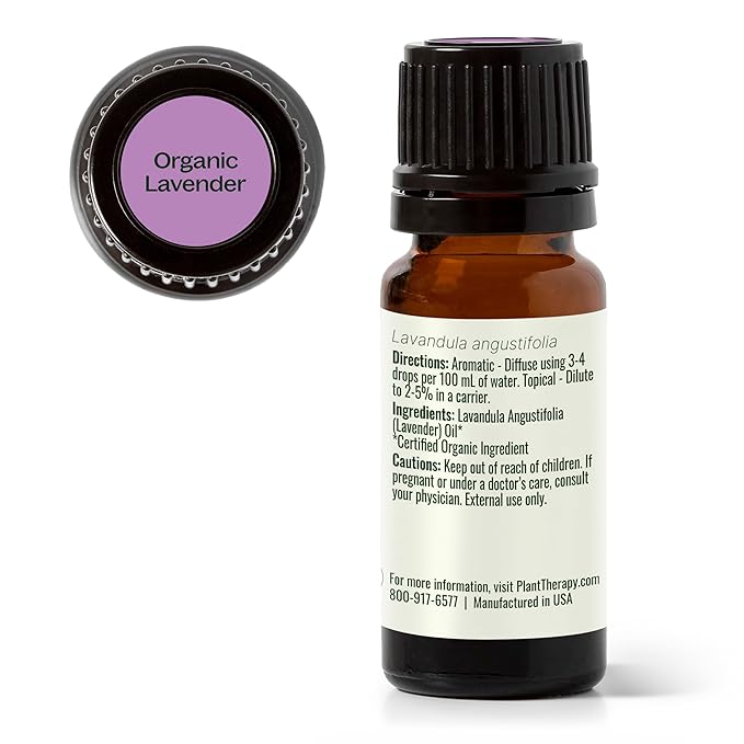 Plant Therapy Organic Lavender Essential Oil 100% Pure, USDA Certified Organic, Undiluted, Natural