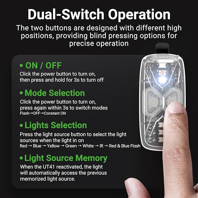 NEXTORCH UT41 Tactical Military Safety Light - Multi-Color Output Including IR - Solid & Beacon