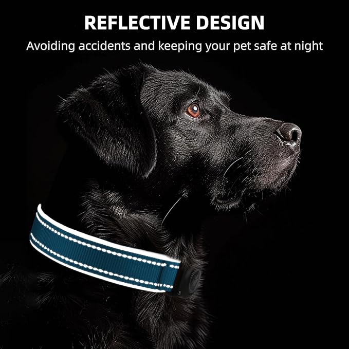 Airtag Dog Collar - 100% Waterproof Air tag Dog Collar Holder for Apple AirTag, Reflective, Soft