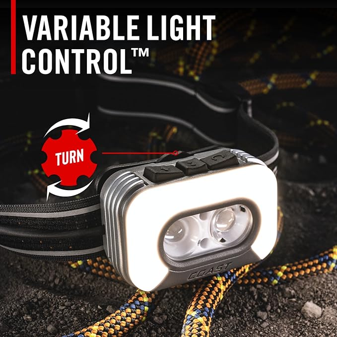 Coast RL35R Voice-Controlled 1100 Lumen Rechargeable LED Headlamp with ARC280??Lighting, 4 Color