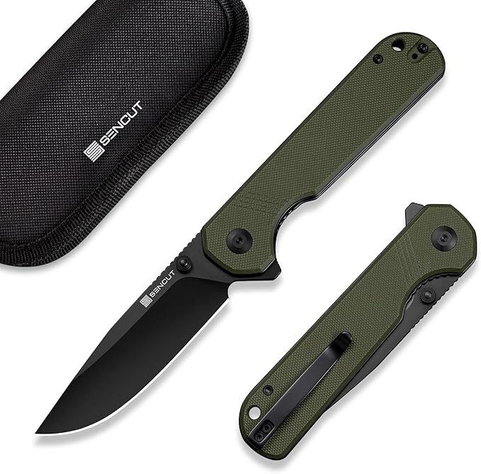 SENCUT Aetheris Pocket Knife, EDC Folding Knife with 3.68'' 9Cr18MoV Blade & G10 Handle, Reversible