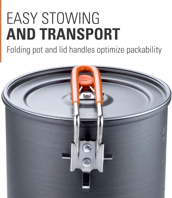 GSI Outdoors Halulite Boiler Ultralight Hard-Anodized Pot with Folding Handle, Fast-Heating Camping