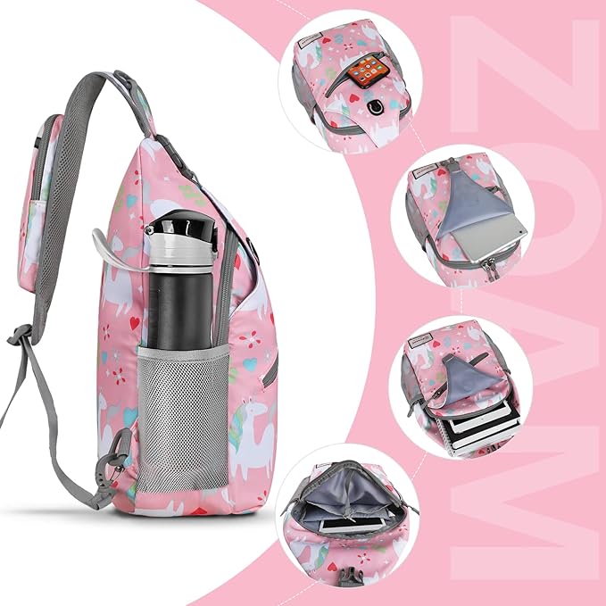 ZOMAKE Sling Bag,Small Crossbody Sling Backpack,Water Resistant Shoulder Daypack for Travel,Anti