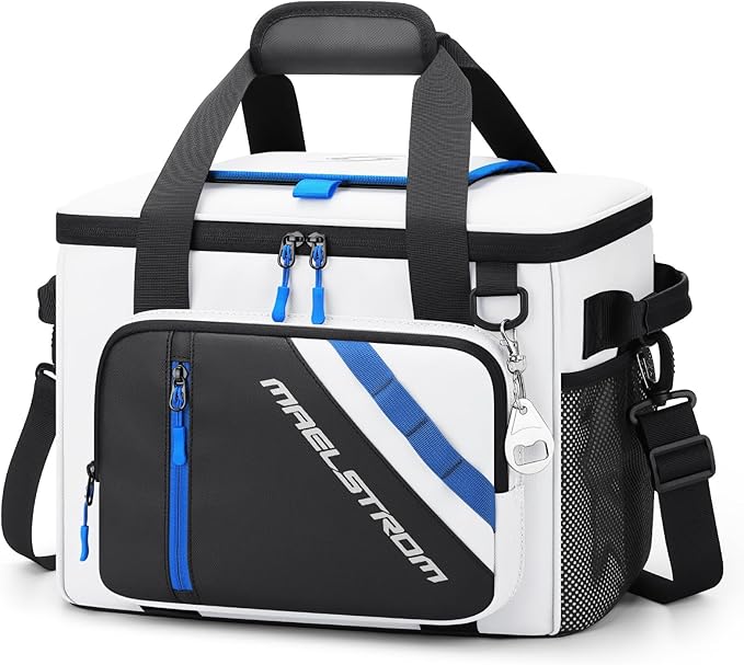 Maelstrom Cooler Bag, 30 Cans Beach Cooler, Large Leakproof Insulated Soft Cooler with Bottle