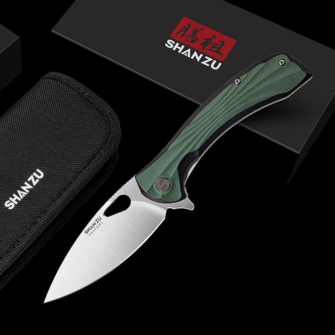 SHAN ZU Pocket Knife 3.2 in, Powder Steel Blade EDC Folding Knife for Men & Women, Utility Survival
