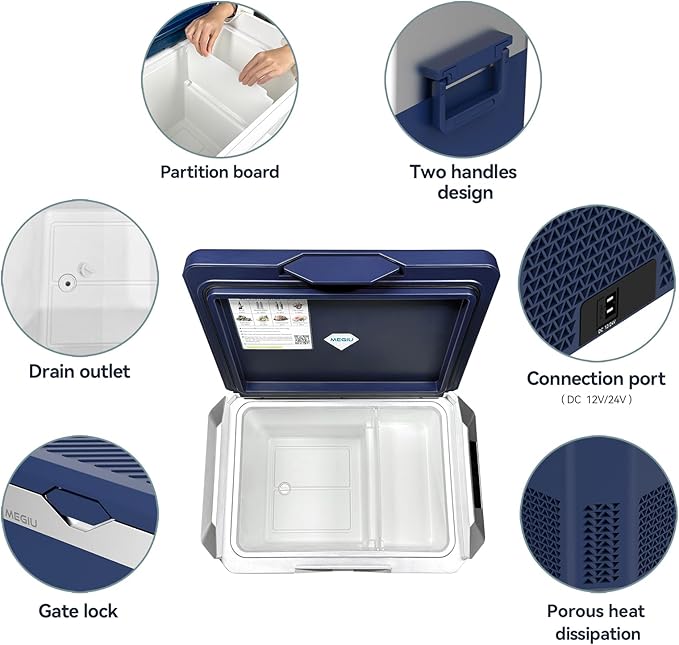 Car Fridge Portable 12V Refrigerator 32 Quart 12 Volt Freezer Compressor Cooler 12V/24V DC 110～240