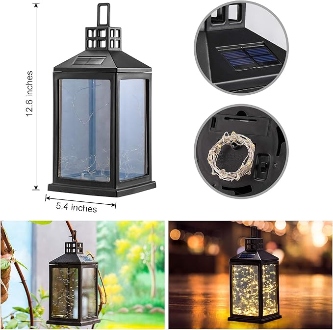 Solar Lantern Lights Outdoor SUNWIND Waterproof Solar Table Lamp Hanging Lighting with 40 Warm