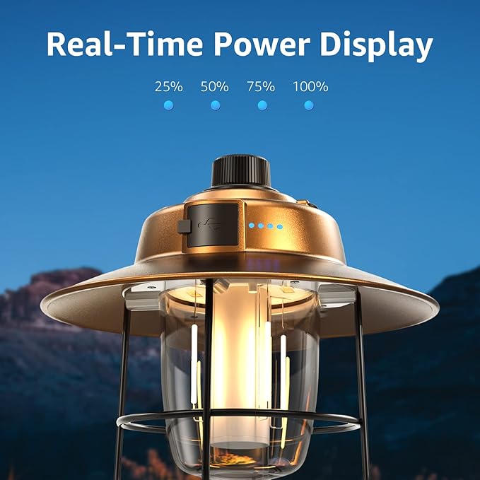 Lepro Vintage LED Camping Lantern Rechargeable, Power Bank, Christmas Decorations, Retro Style