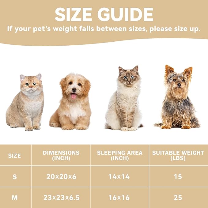 Cat Bed, 23In Dog Beds for Small Dogs, Calming Cat & Dog Beds for Indoor Pets, Pet Beds Comfortable