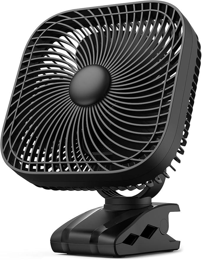 SLENPET 20000mAh Rechargeable Portable Clip on Fan, Last 78 hrs, 4 Speeds Camping Fan, Battery
