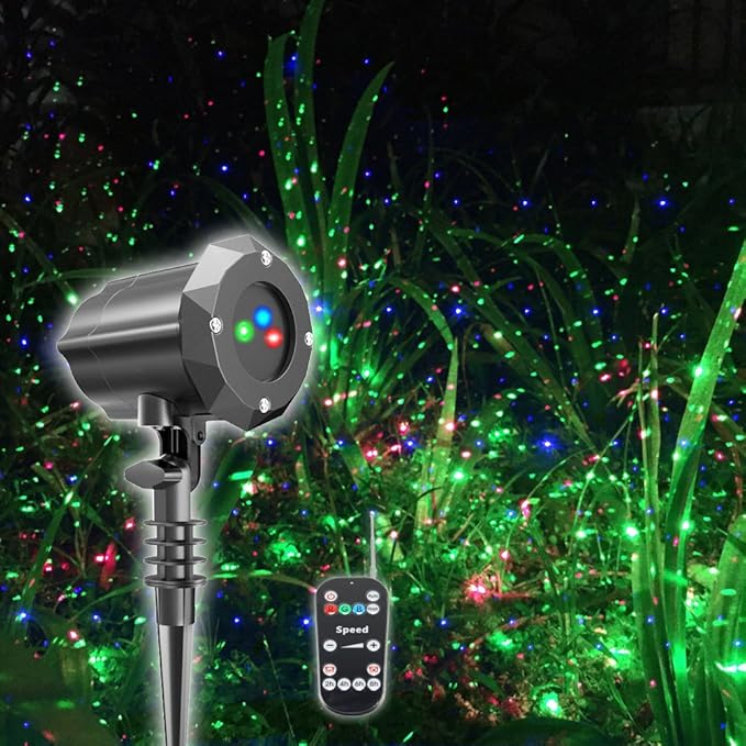 Poeland Garden Lights Moving Laser Christmas Lights Firefly Star Projector for Home and Garden